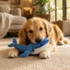 Blue whale plush squeaky toy for dogs