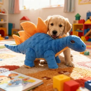 Dinosaur plush interactive dog toy