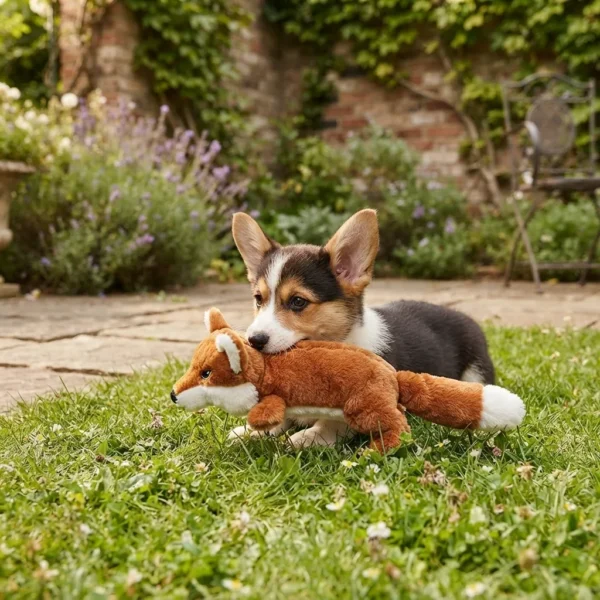 Fox Squeaky Plush Dog Toy
