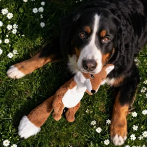 Plush fox squeaky toy for dogs