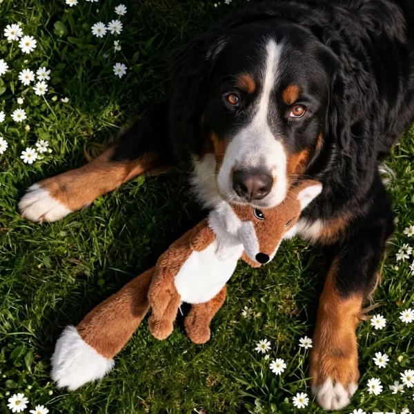 Plush fox squeaky toy for dogs