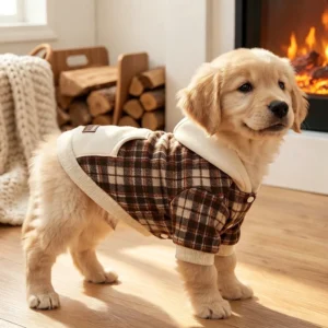 Apricot plaid sweatshirt for dogs