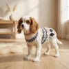Beige Diamond Cable Knit Dog Sweater