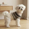 Beige Cable Knit Dog Sweater