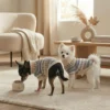 Beige Nordic Striped Knit Dog Sweater