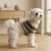 Beige Cable Knit Dog Sweater