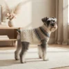 Warm beige knit sweater for dogs