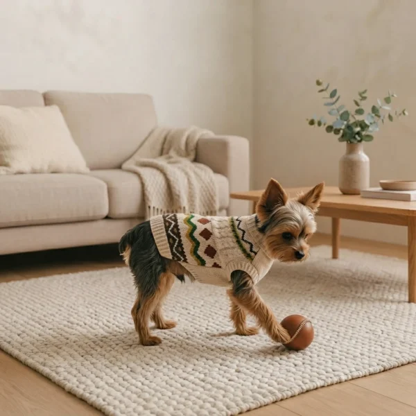 beige-warm-knit-dog-sweater Beige Cozy Knit Turtleneck Dog Sweater