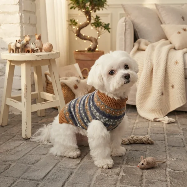 Theo Blue & Brown Striped Dog Sweater