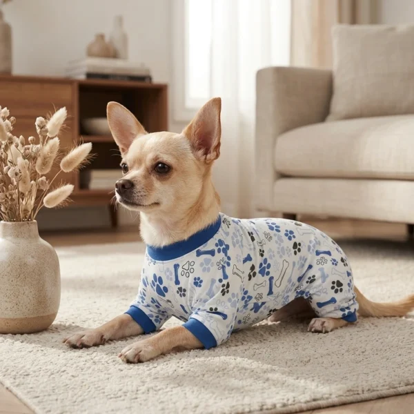 Blue Cartoon Dog Pajamas