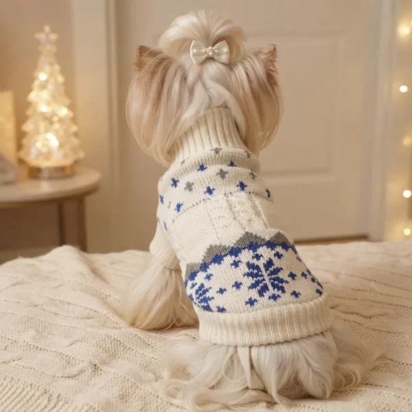 Blue Aspen Snowflake Dog Sweater