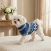 Blue Diamond Cable Knit Dog Sweater