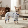 Blue printed pajamas for dogs