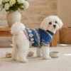 Blue Diamond Cable Knit Dog Sweater
