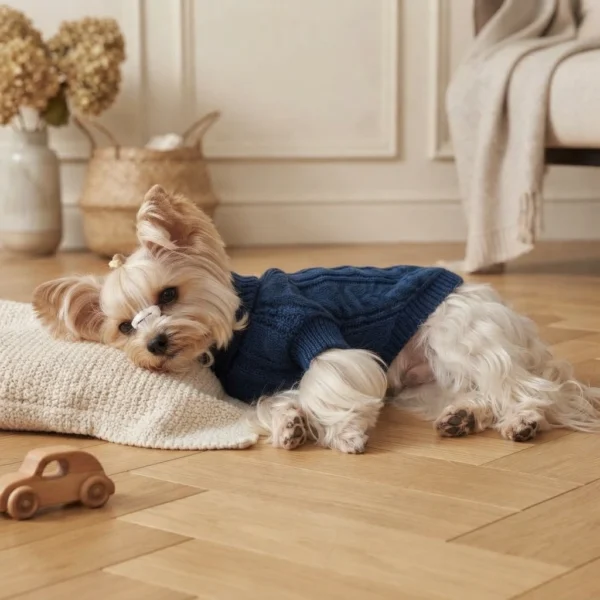 blue-warm-knit-dog-hoodie Blue warm knit dog hoodie