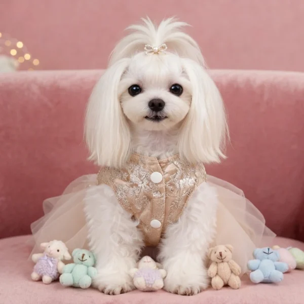 celeste-champagne-princess-dog-dress Celeste champagne princess dog dress
