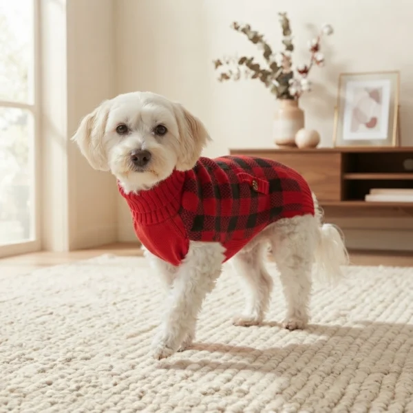 Red Christmas sweater for dogs