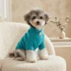 Cyan cable knit dog sweater