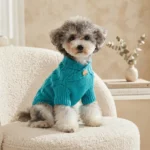Cyan Cable Knit Dog Sweater