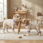 Dark Violet Cartoon Dog Pajamas