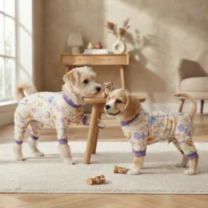 Dark violet cartoon dog pajamas