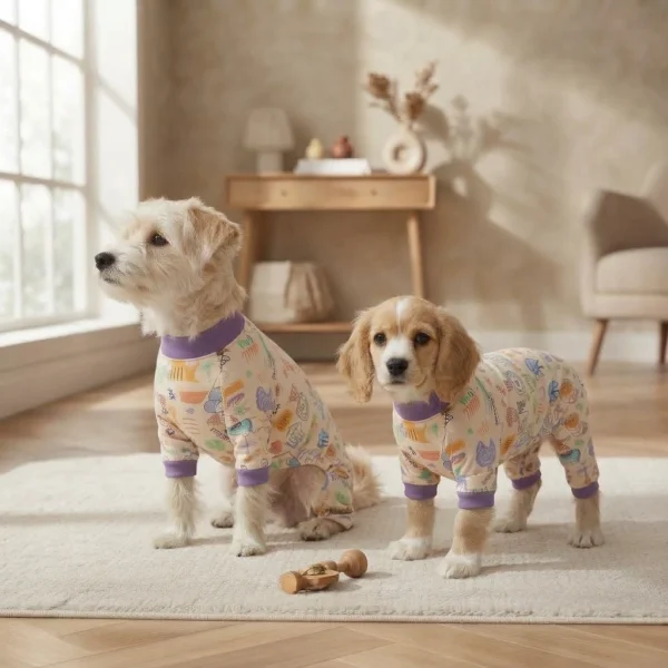 Cozy dark violet pajamas for dogs