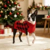 Festive deer knit dog sweater