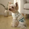 Green cable knit dog sweater
