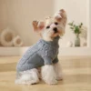 Grey Twisted Knit Dog Hoodie