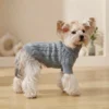 Grey Twisted Knit Dog Hoodie