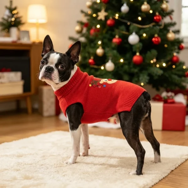 holiday-red-knit-dog-sweater Holiday red knit dog sweater