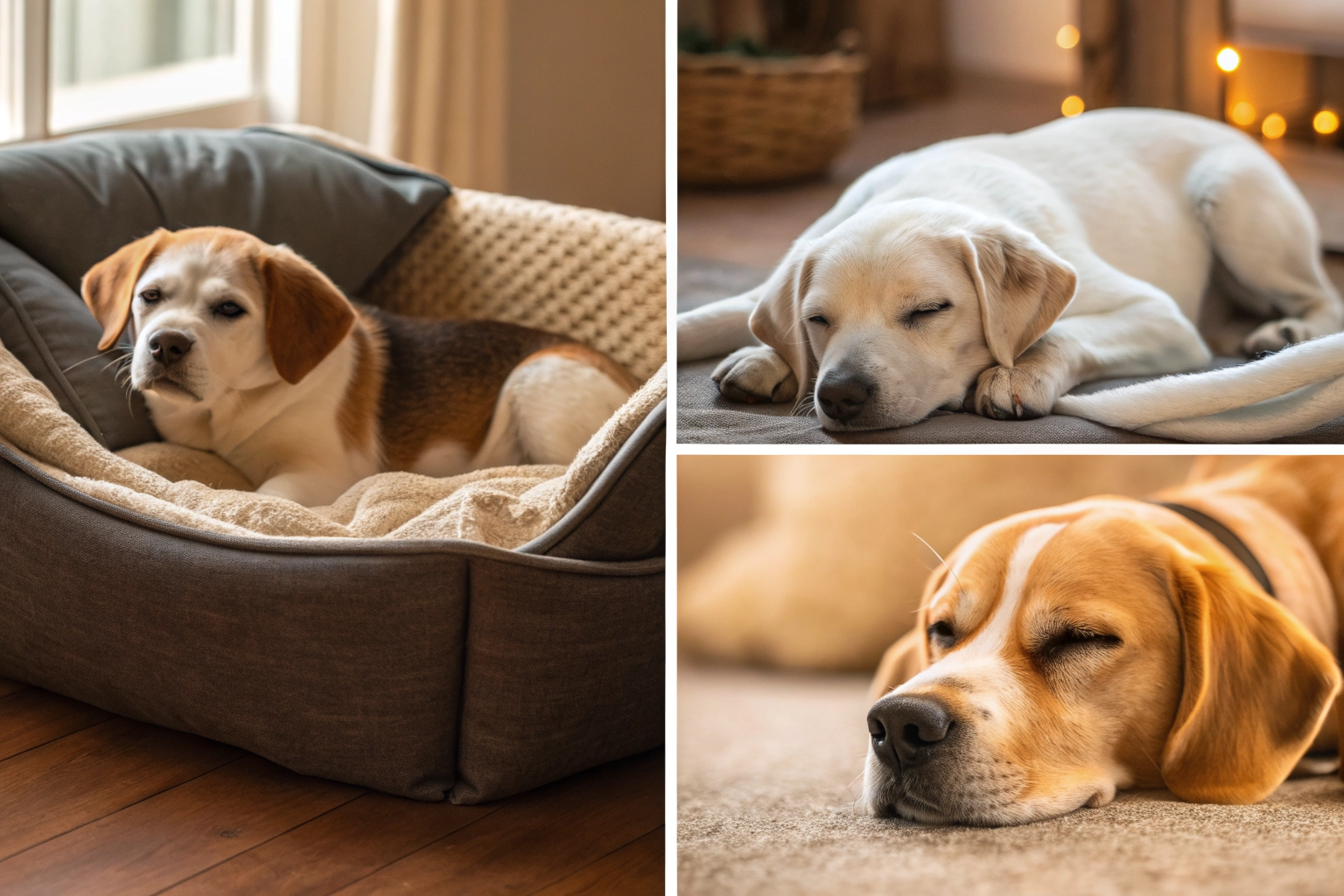 Cozy sleeping puppy representing early life rest requirements