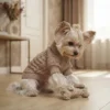khaki-cozy-knit-dog-hoodie Khaki Twisted Knit Dog Hoodie