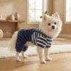 Navy Blue Bear Fleece Dog Overalls