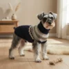 Cozy navy cable knit sweater for dogs