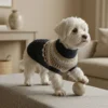 Navy textured knit dog sweater