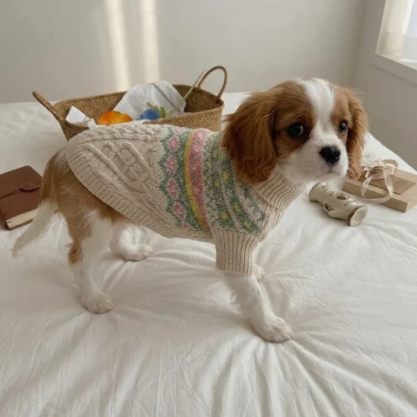 nordic-pattern-dog-sweater Nordic pattern dog sweater