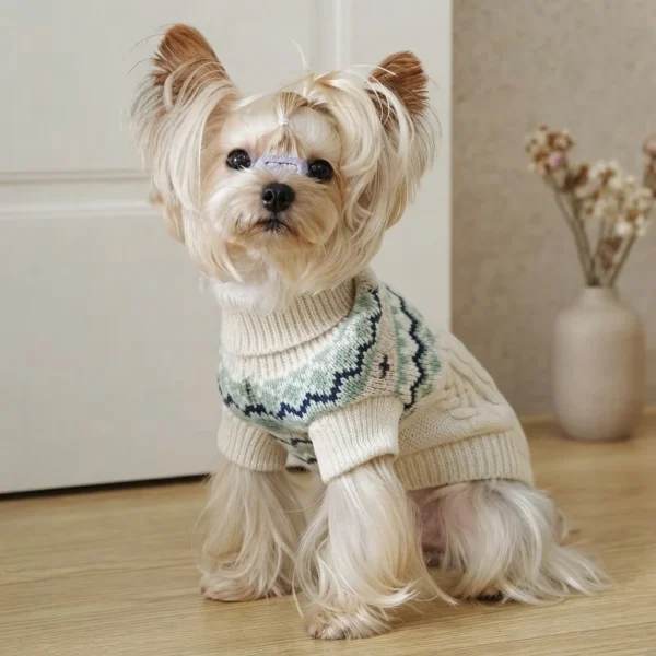 Cozy off white dog sweater