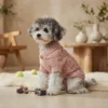 Pale gray cable knit dog sweater