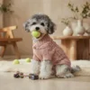 Pale pink gray cozy dog sweater