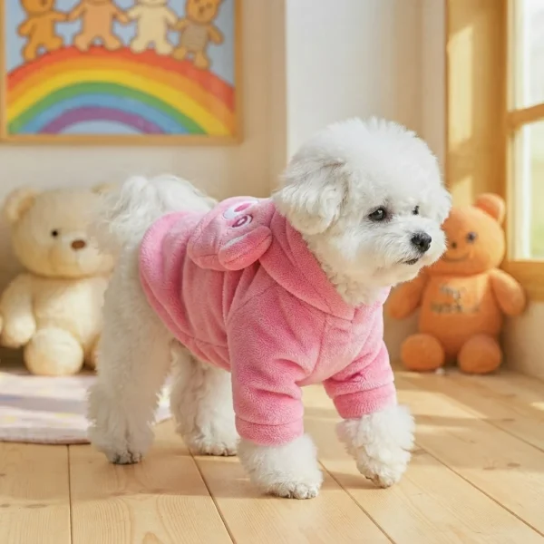 Pink bear pet sweater