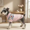Pink Flower Knit Dog Sweater