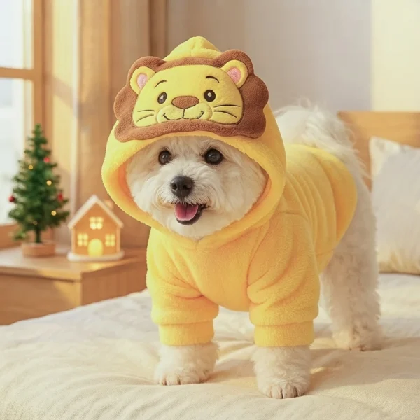 Playful lion dog hoodie