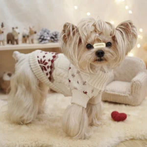 Red Aspen snowflake dog sweater