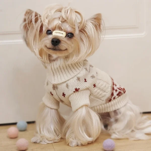 Red Aspen Snowflake Dog Sweater