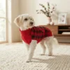 Red check dog sweater