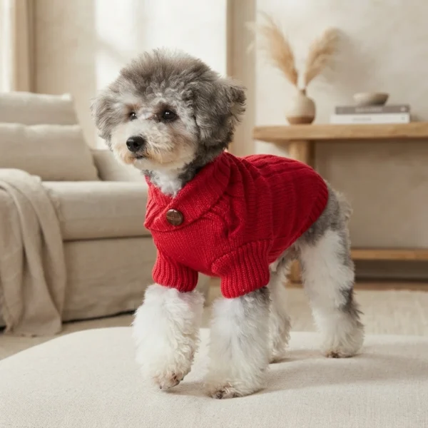 Red cozy dog sweater