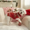 Red holiday reindeer dog sweater