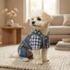 Sky blue denim overalls for dogs