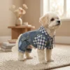 Sky blue dog overalls
